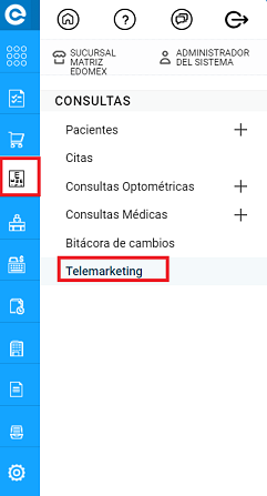 menu telemarketing